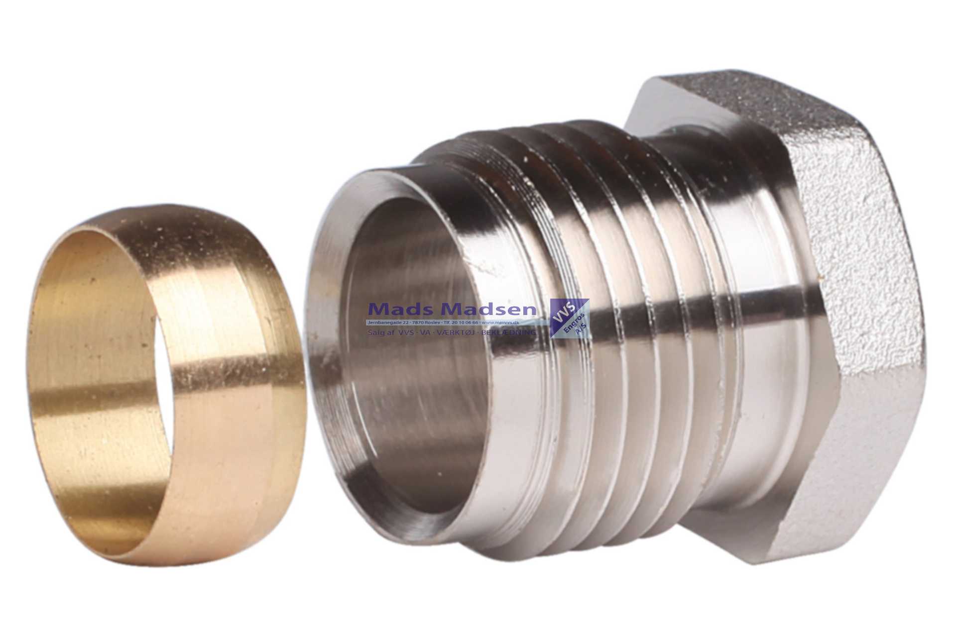 1/2" x 12mm gev.nip. m/ring STÅL/KOBB