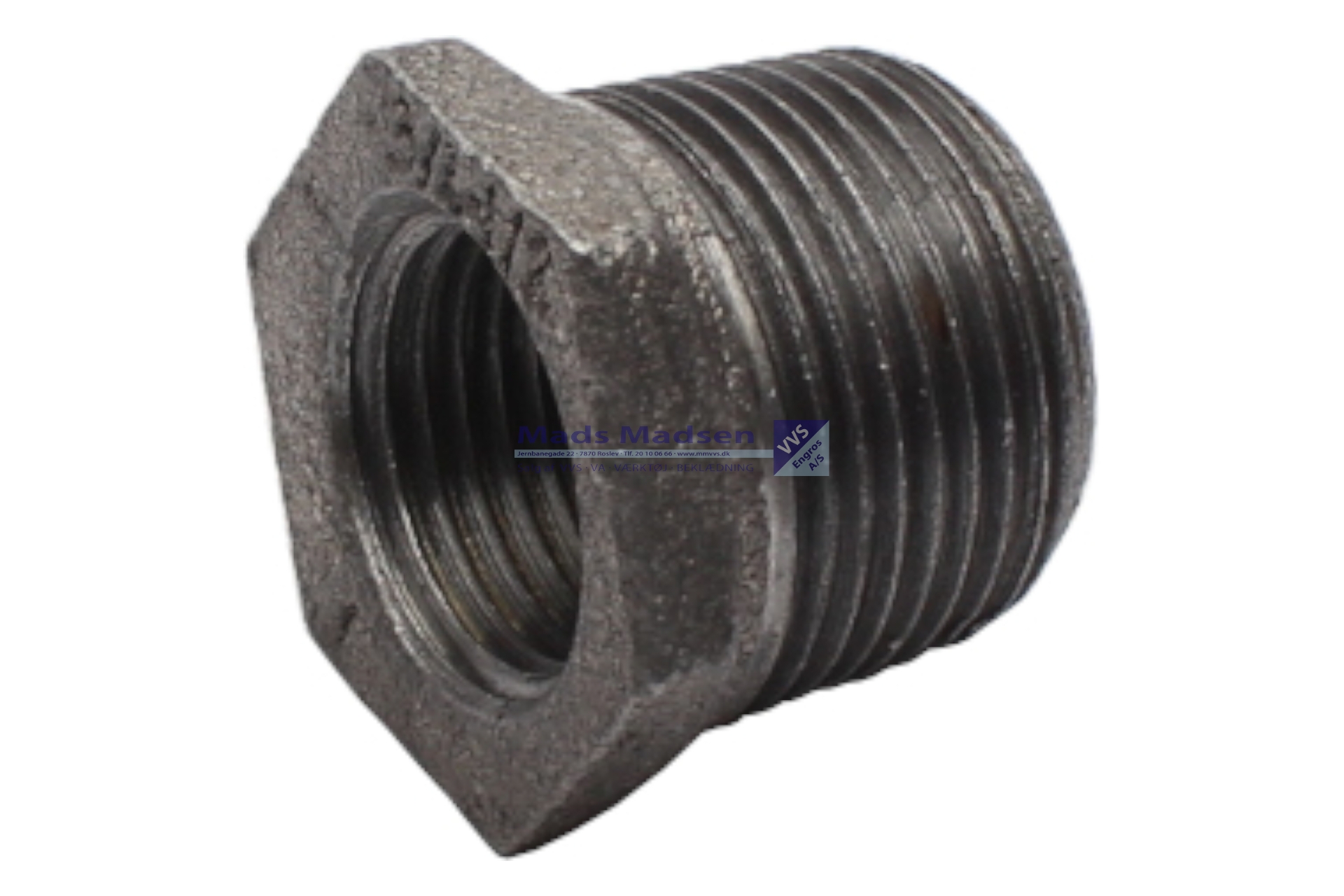 1 1/4" x 3/4" sort nippelmuffe