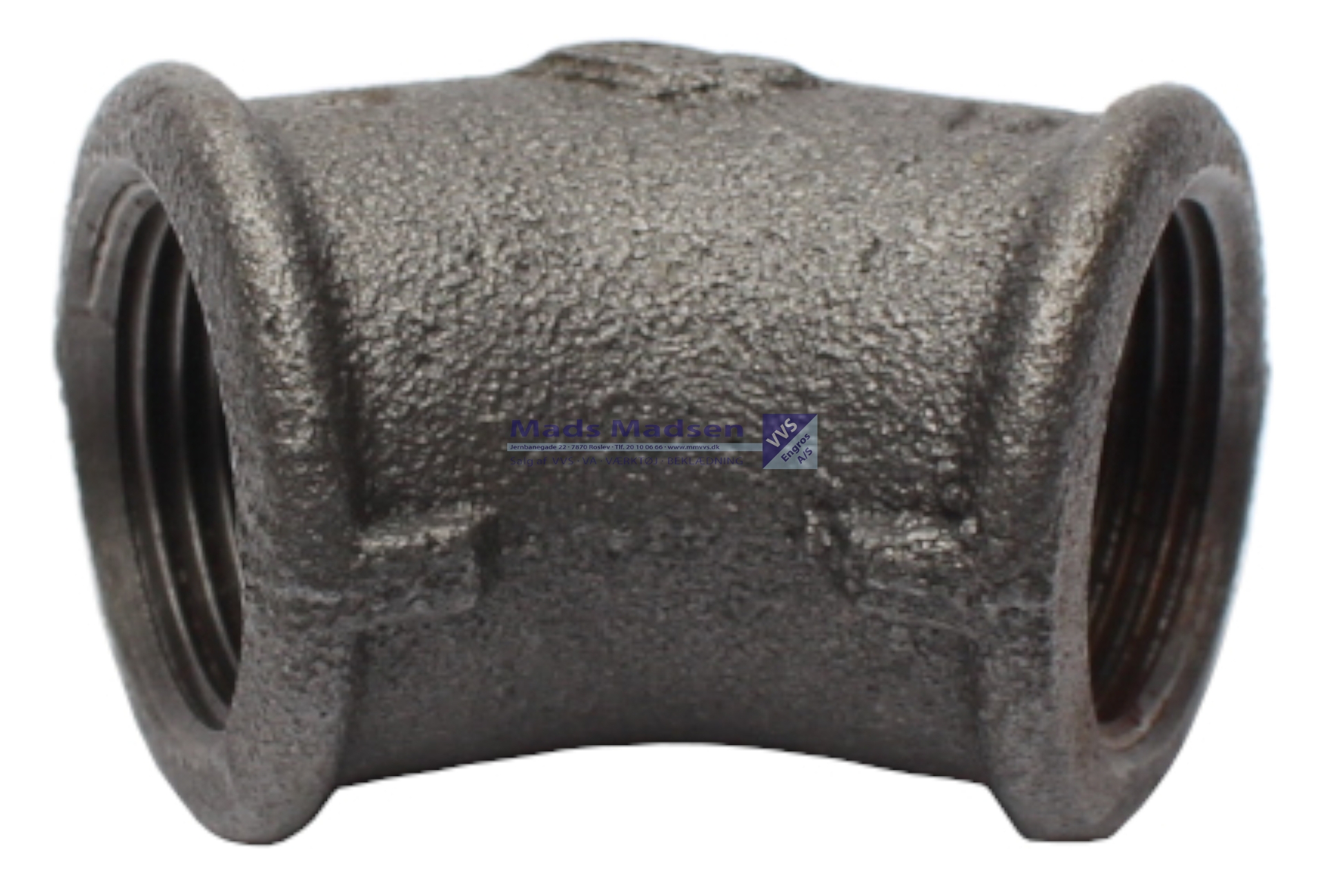 1/2" sort vinkel 45 gr m/m