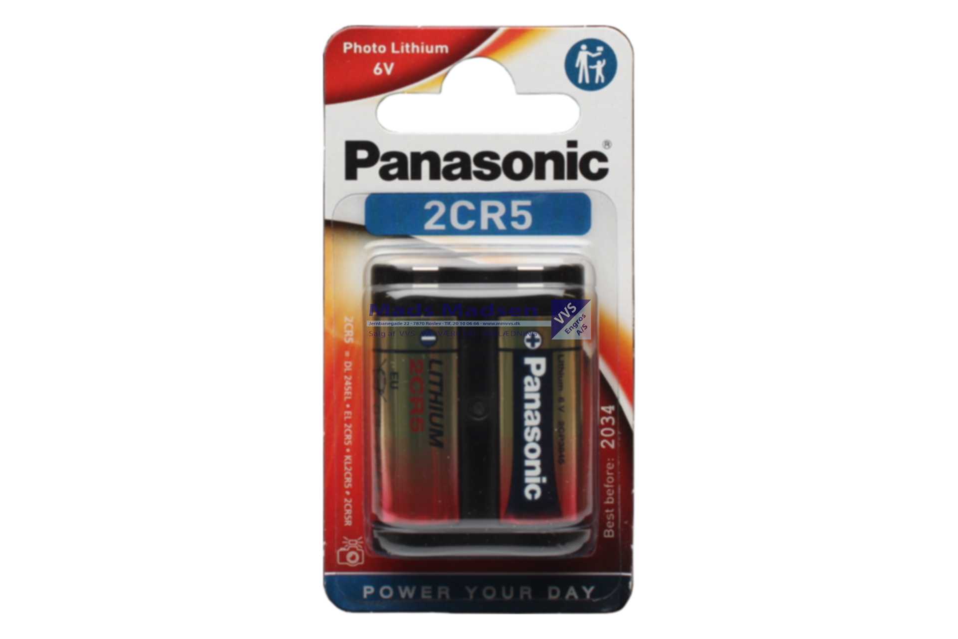 Lithium Photo Batteri 6V 2CR5 (Berøringsfri armaturer)
