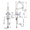 Oras Optima krom køk.batteri L-tud 2-grebs & flexslange 230/12V fremspring 200mm 2728F - Image 2