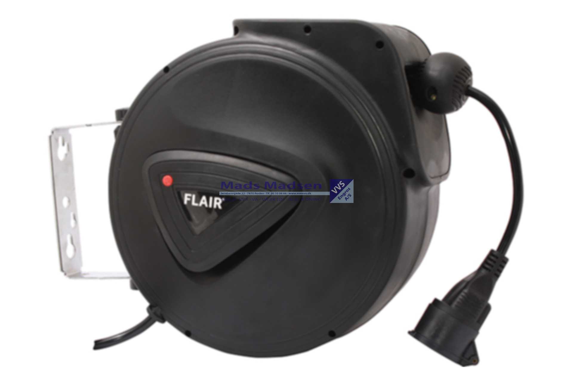 Flair kabelopruller 10 mtr. 3x1,5 mm2 230V DK stik 858100