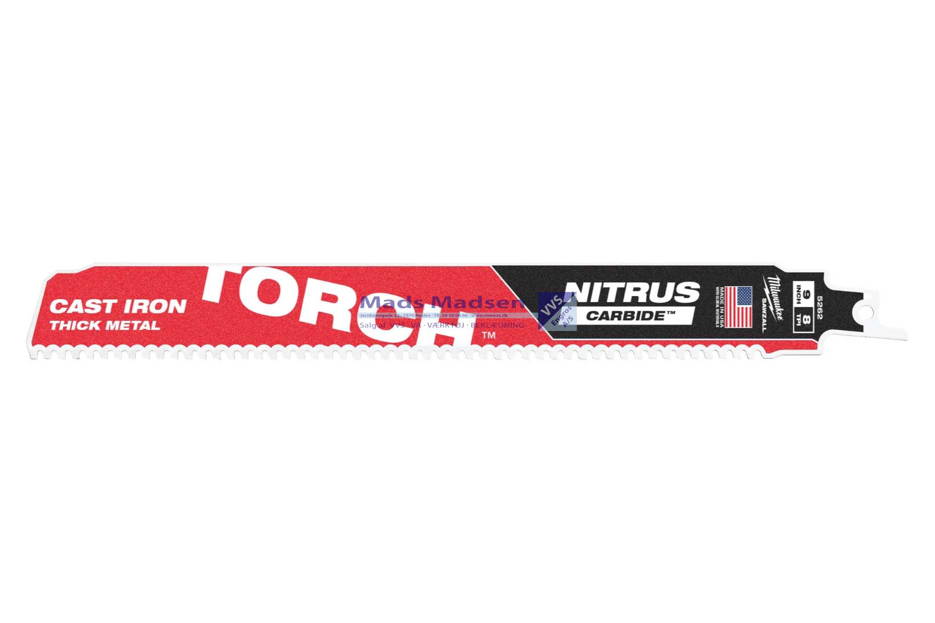Milwaukee Bajonetsavklinge TORCH NITR 230 x 8 td Rustfri 1/pk 48005262 *NETTOPRIS*