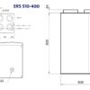 Genvex ventilations aggregat ERS S10-400 vægmodel incl. bypass styres fra Vølundvarmepumpe 220m3/t v/100Pa SEL800 4x indv.160mm tilslutninger opad (S) 066162 - Image 2