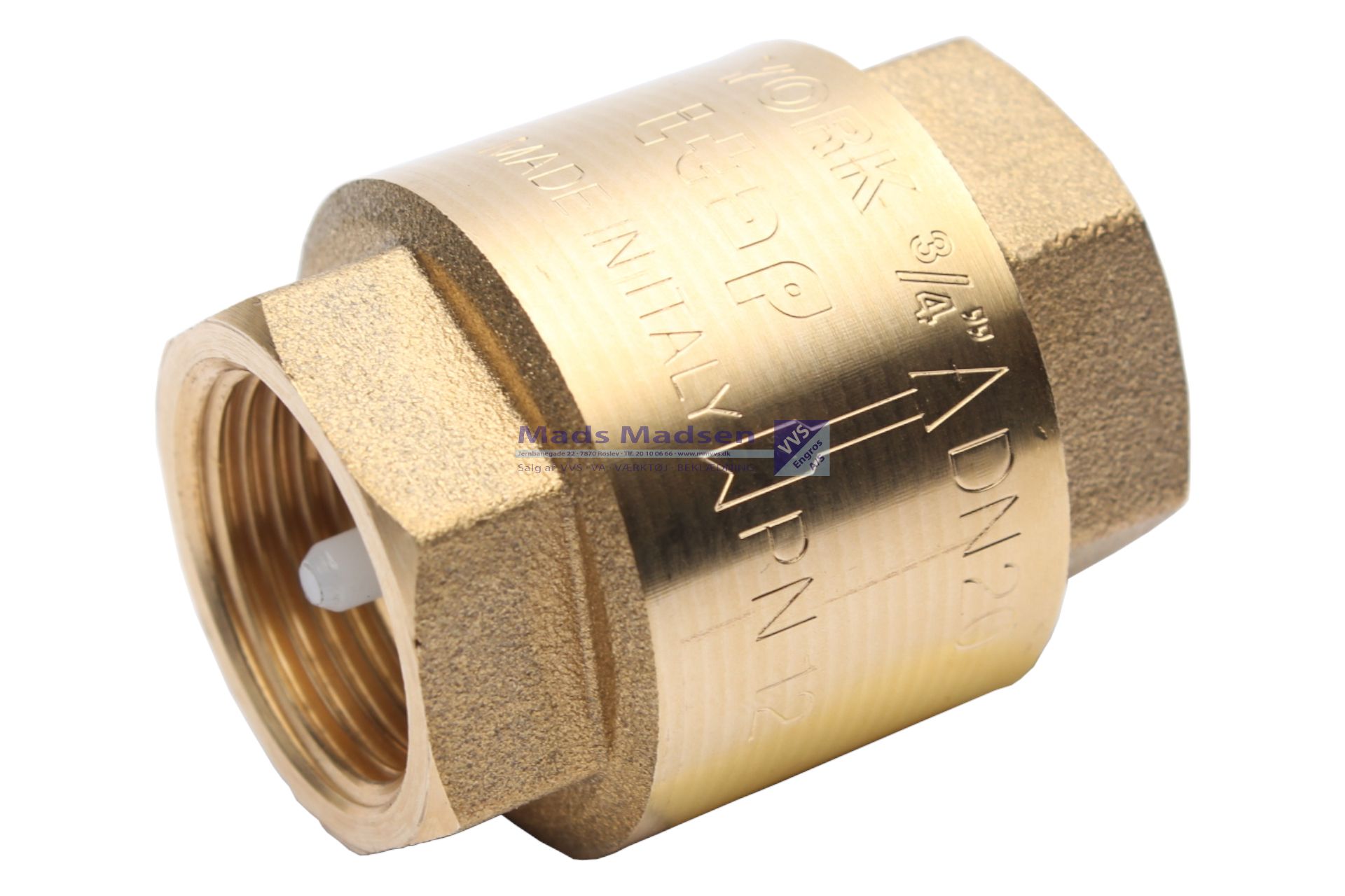 3/4" kontraventil m/m -20 / +100°C - max 12bar