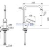 Oras Saga krom køk.batteri Høj U-tud fremspring 221mm 3933F - Image 2