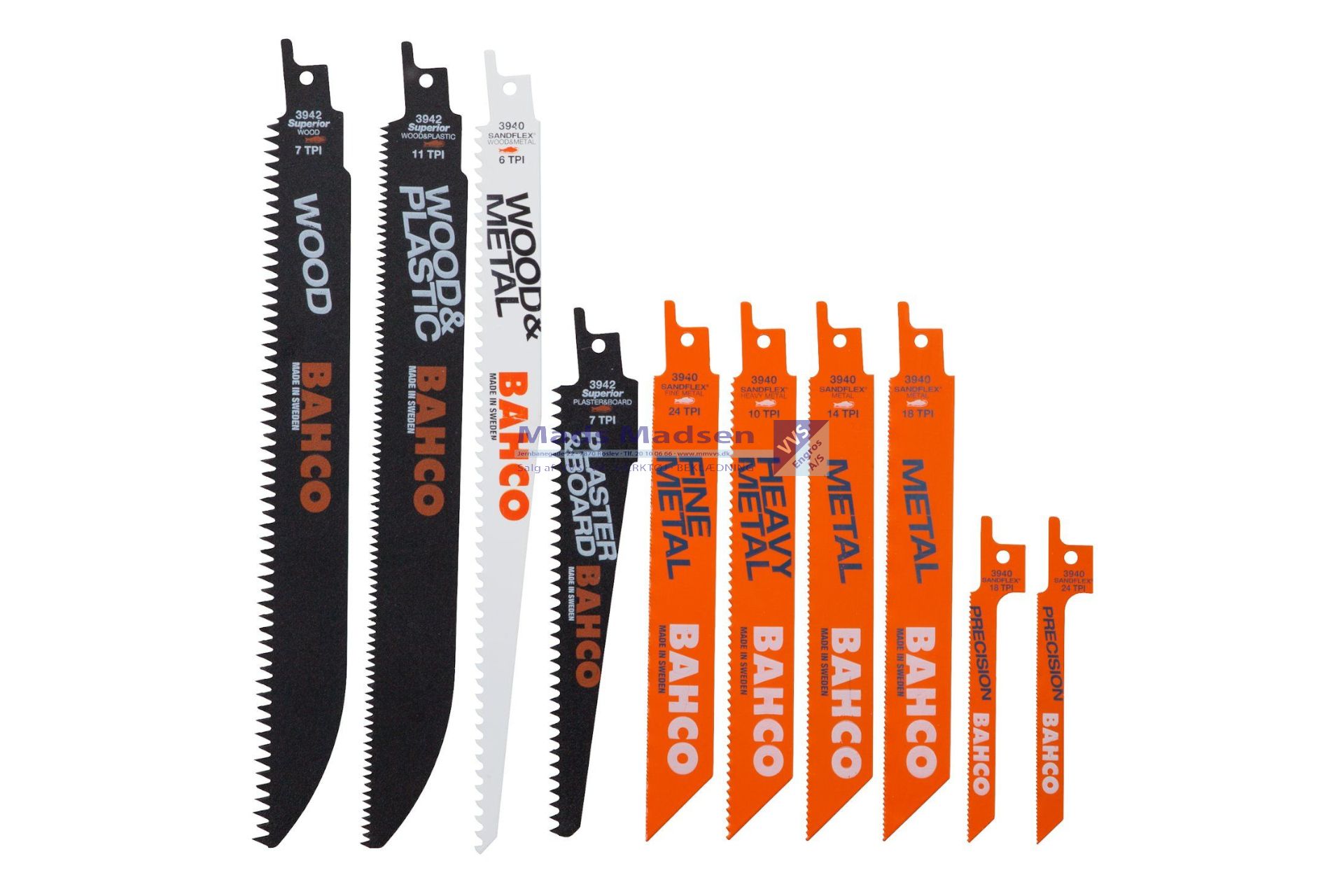 Bahco Bajonetsavklingesæt 3940-MIX-SET-10P TRÆ/METAL/GIPSPLADER/PLAST 10 stk/pk *NETTOPRIS* XXX
