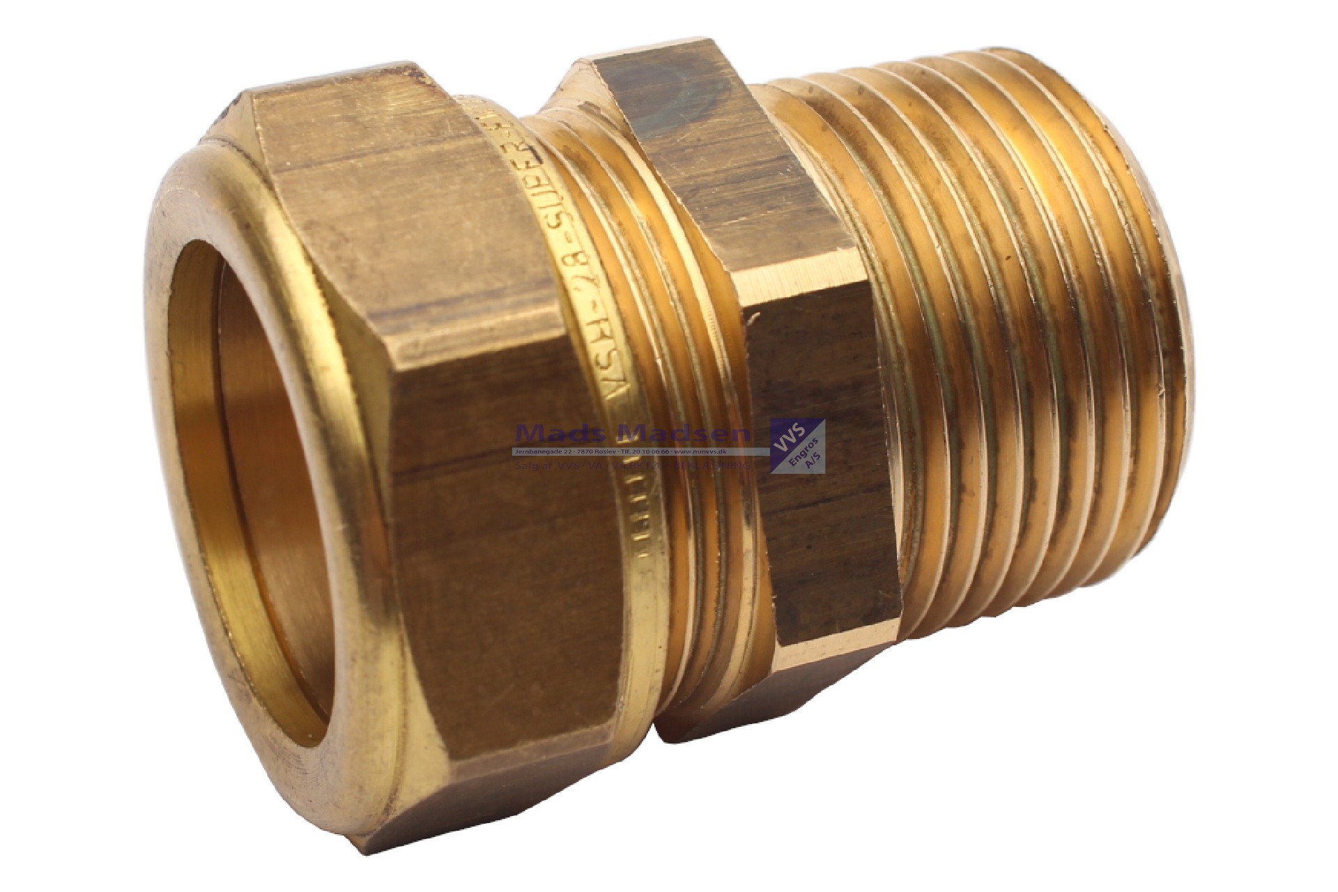 22mm x 1" kompressions overg. m/nip VSH