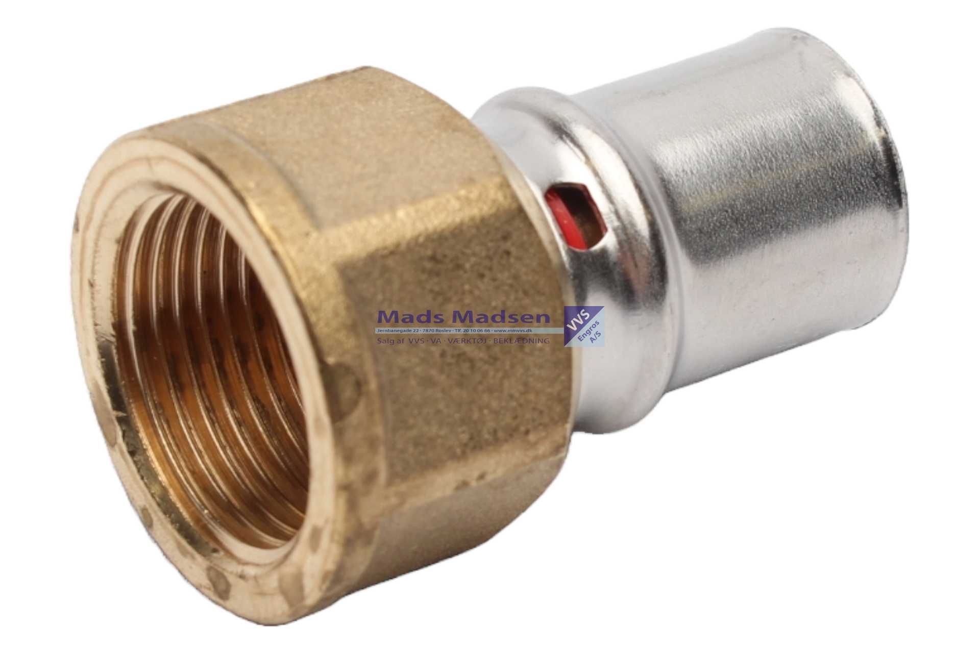 26mm x 3/4" APE alu-pex pres muffe TH-bakke