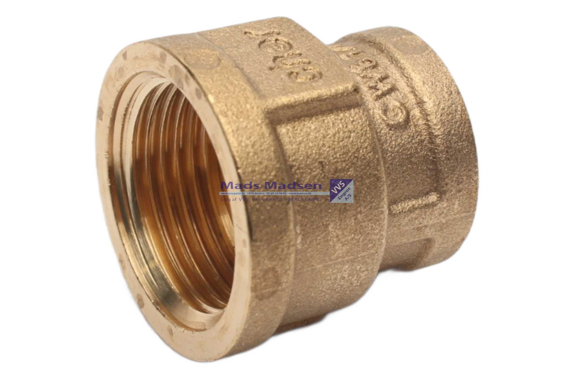 1/2" x 3/8" messing formmuffe