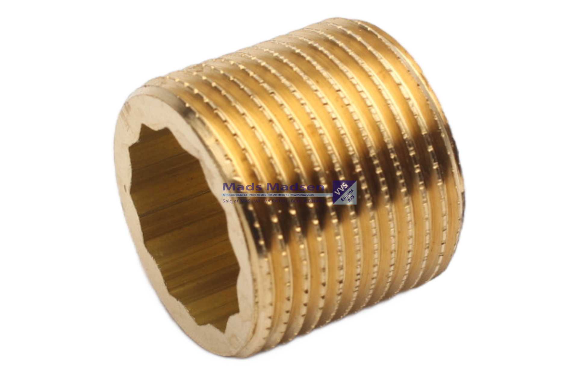 1/2" x 40mm messing nippelrør