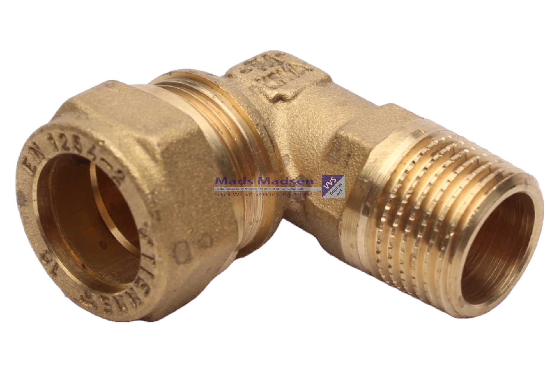 10mm x 3/8" Tiemme kompressions vinkel m/nip
