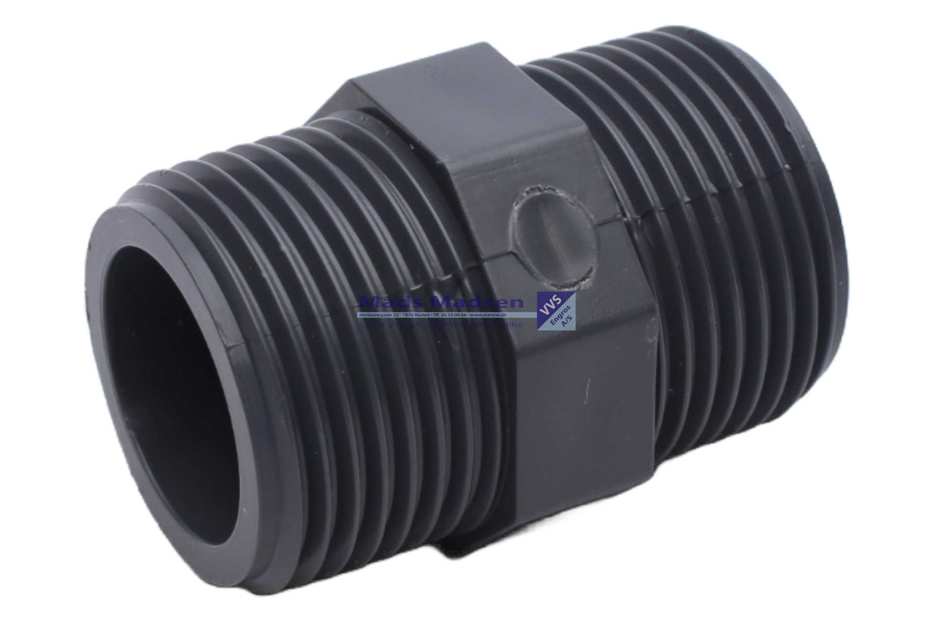 1 1/4" Plasson pvc brystnippel