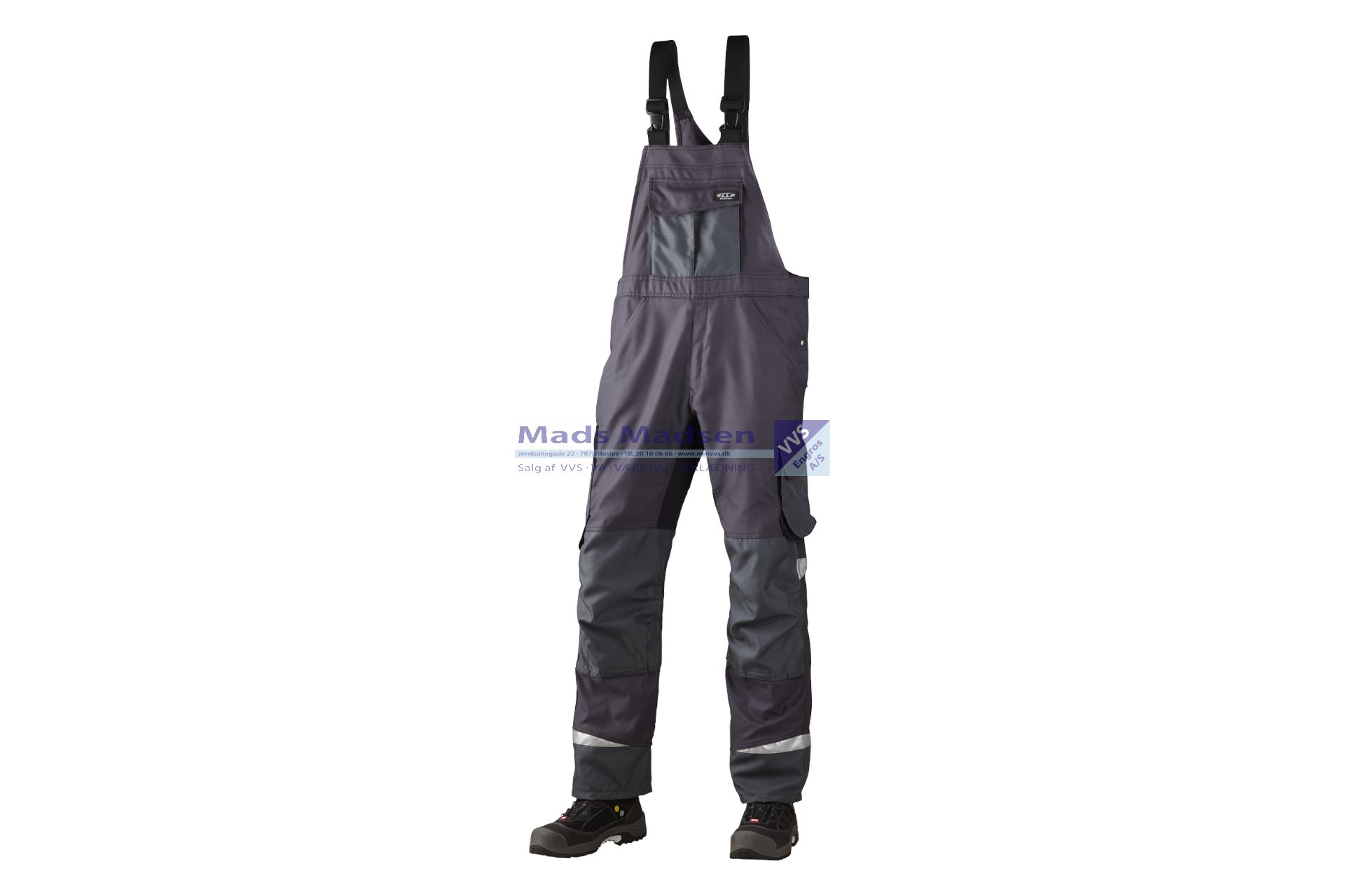 JAK Super overall 1603 stretch Sort/grå C68 liv. 124 poly 65% - bom 35%