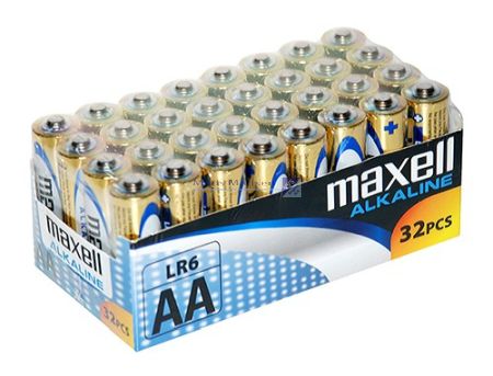 Alkaline Batteri Maxell 1,5V AA LR06 pk á 32 stk. *JUBILÆUMSTILBUD*