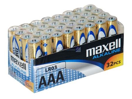 Alkaline Batteri Maxell 1,5V AAA LR03 pk á 32 stk. *JUBILÆUMSTILBUD*
