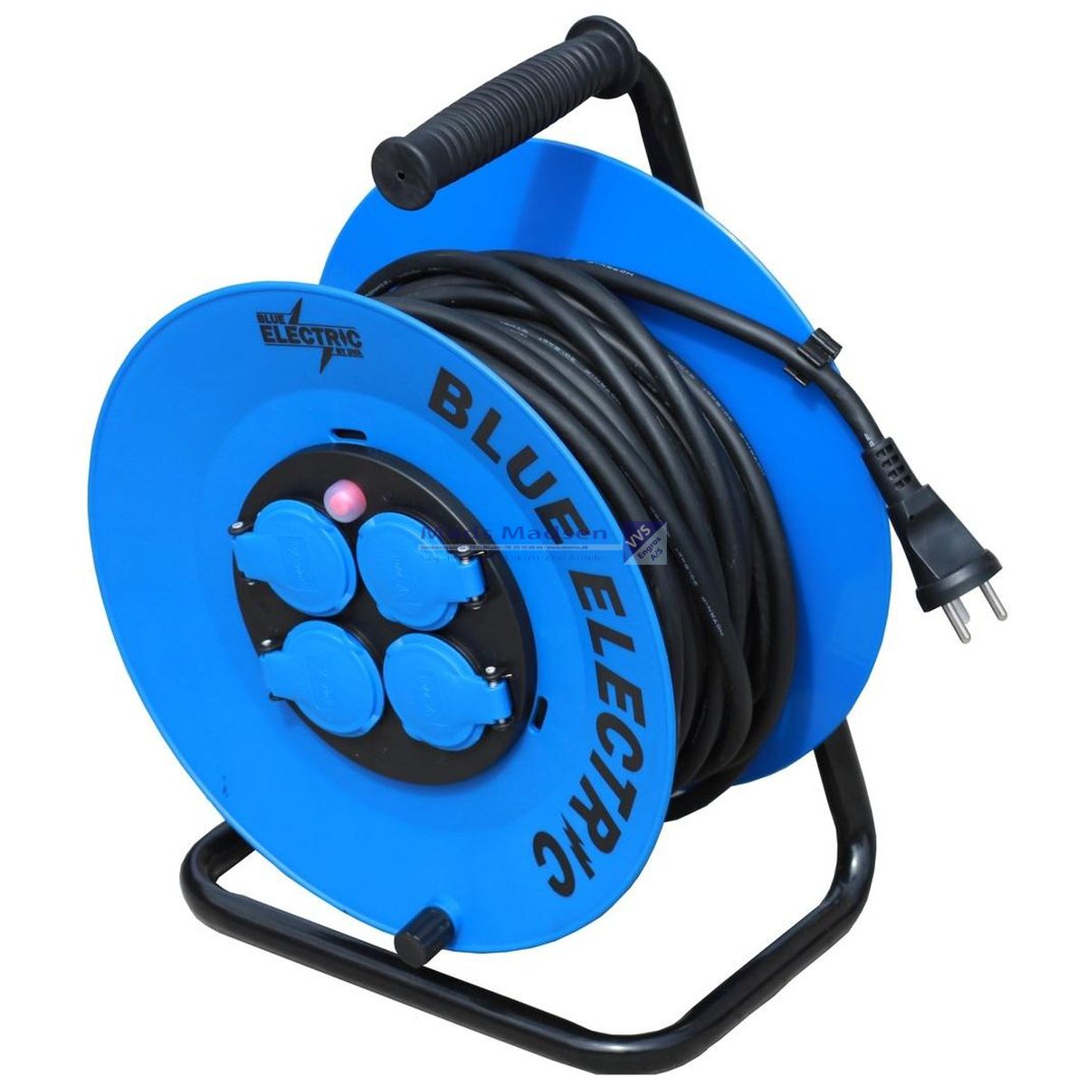 Blue Electric Kabeltromle 10 mtr 4 udtag 3G1,5 m/ jord KT10 *NETTOPRIS*
