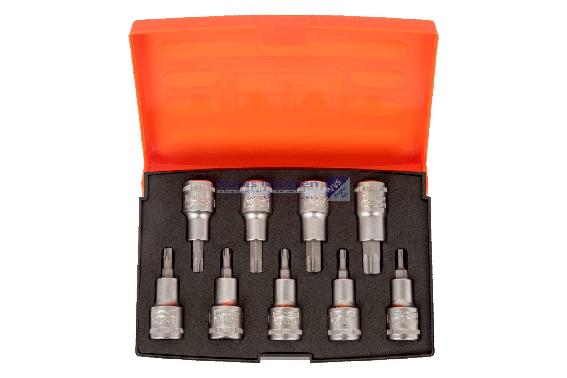 Bits-Toppesæt Bahco 1/2" S9TORX T20-T60  9 dele *NETTOPRIS*