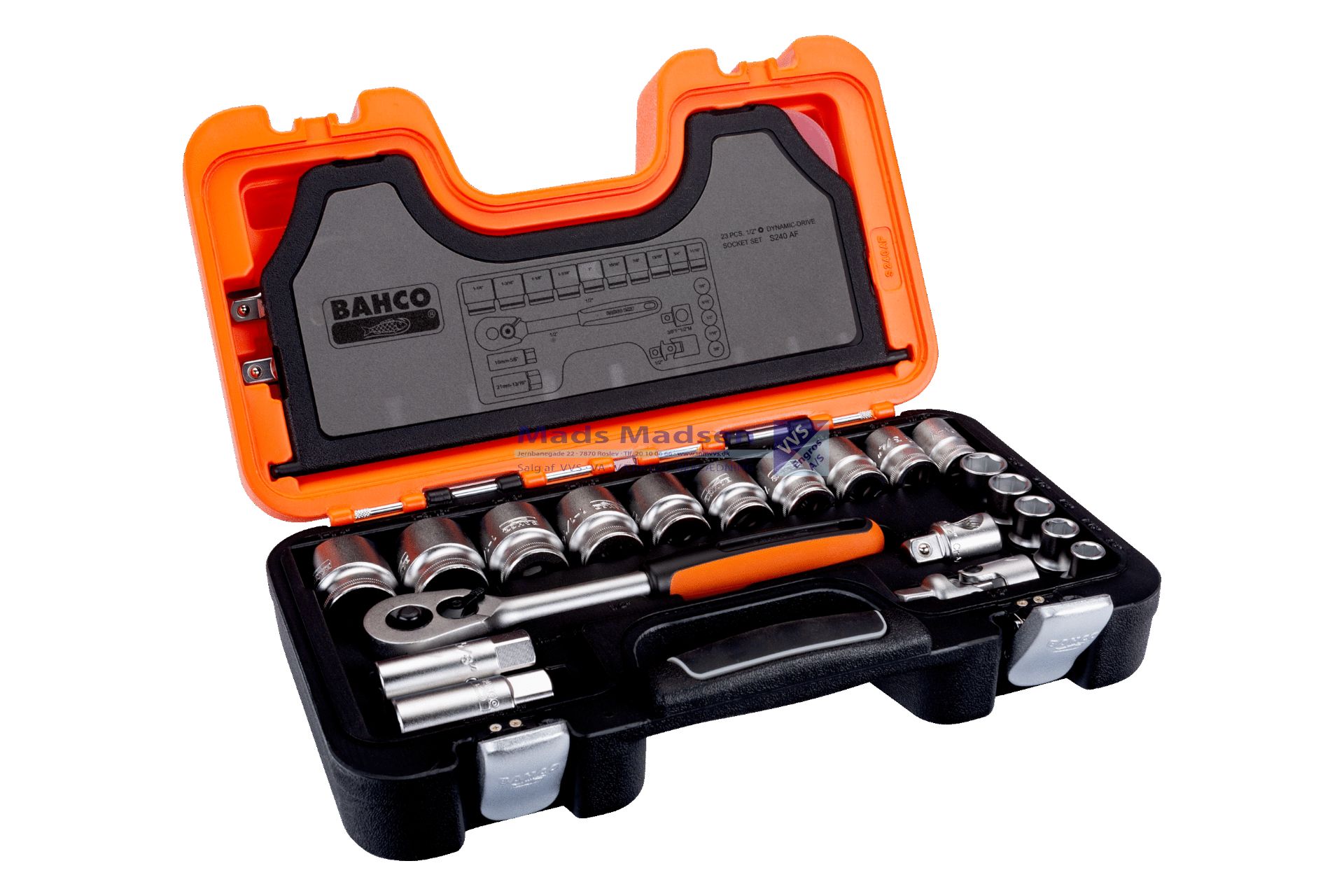 Topnøglesæt Bahco 1/2" S240AF 24 dele Tommer 3/8" - 1 1/4" *NETTOPRIS*