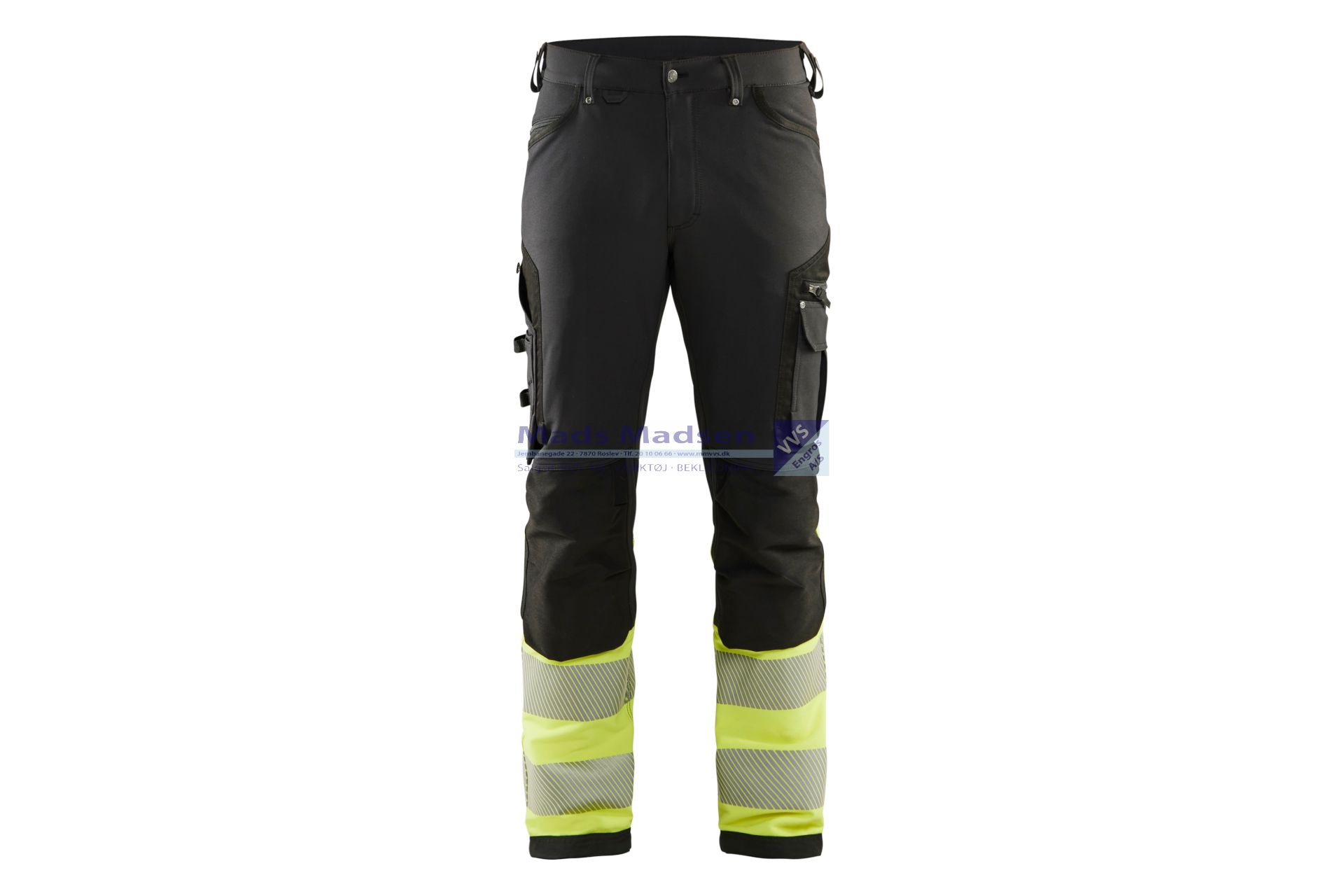 Blåkläder High vis buks 4 vejs stretch 1193-1642-9933 C50 sort/gul poly 94%-elestan 6%