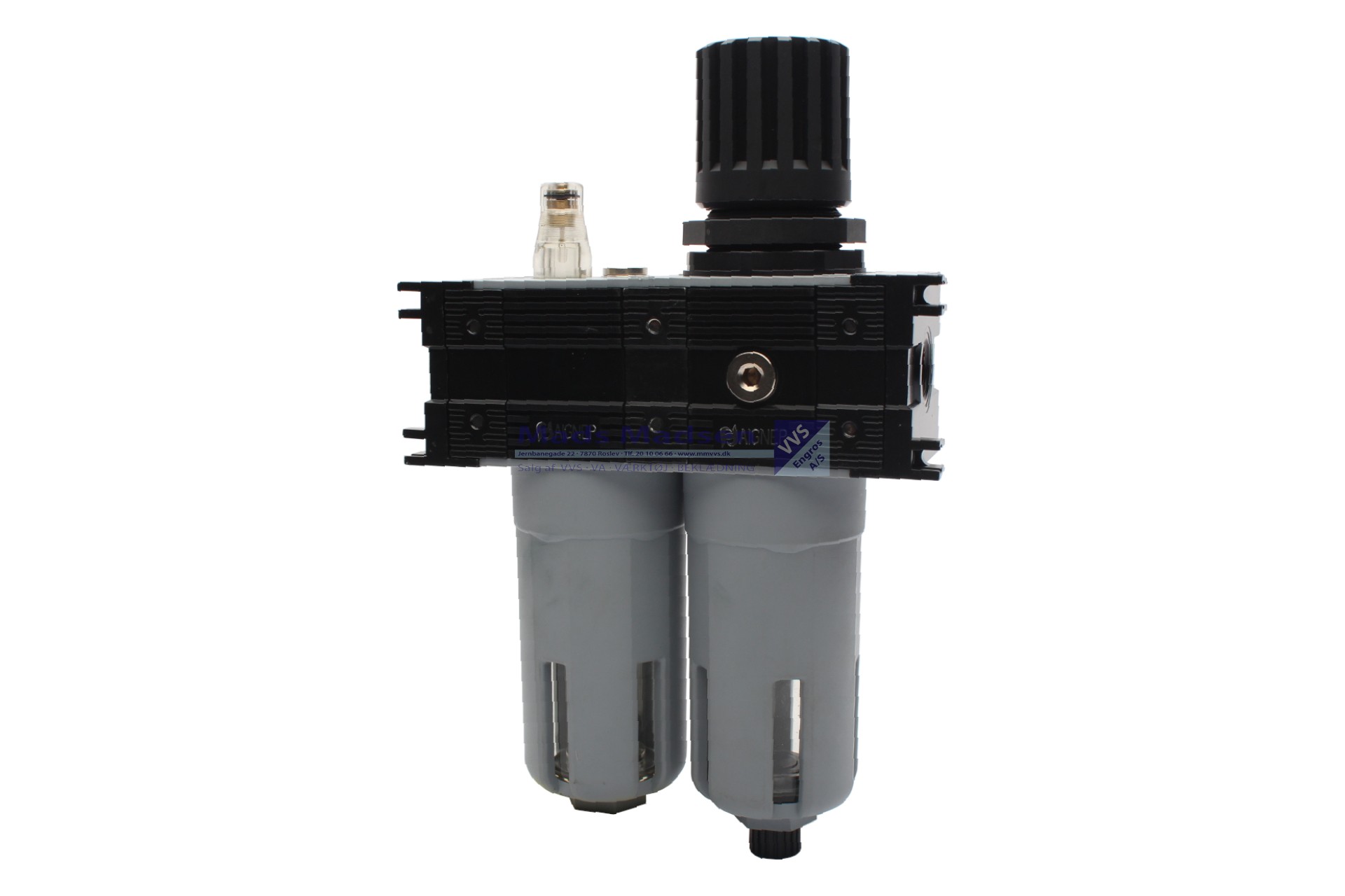 3/8" trykluftfilterregulator/trykluftfilter/vandudskiller 20 my 46 cm3/tågesmører -10C til +50C 20 My 0-8 bar