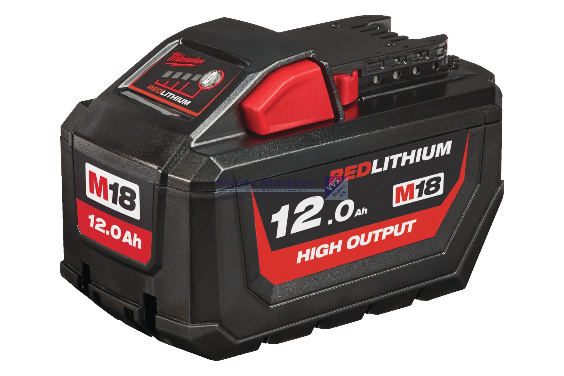 Milwaukee M18 HB12 akku batteri HIGH OUTPUT 18V 12,0Amp. incl. afgift 4932464260 *NETTOPRIS*