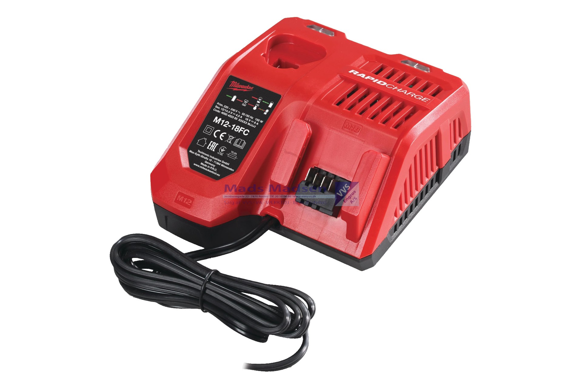 Milwaukee M12-18FC akku lader 4932451079 *NETTOPRIS*
