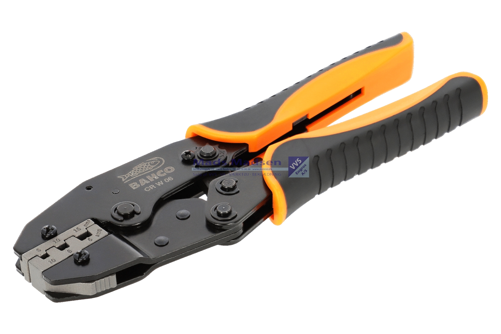 Krympetang Bahco CR W 06 6-16 mm² Skraldefunktion t/ runde stik *NETTOPRIS*