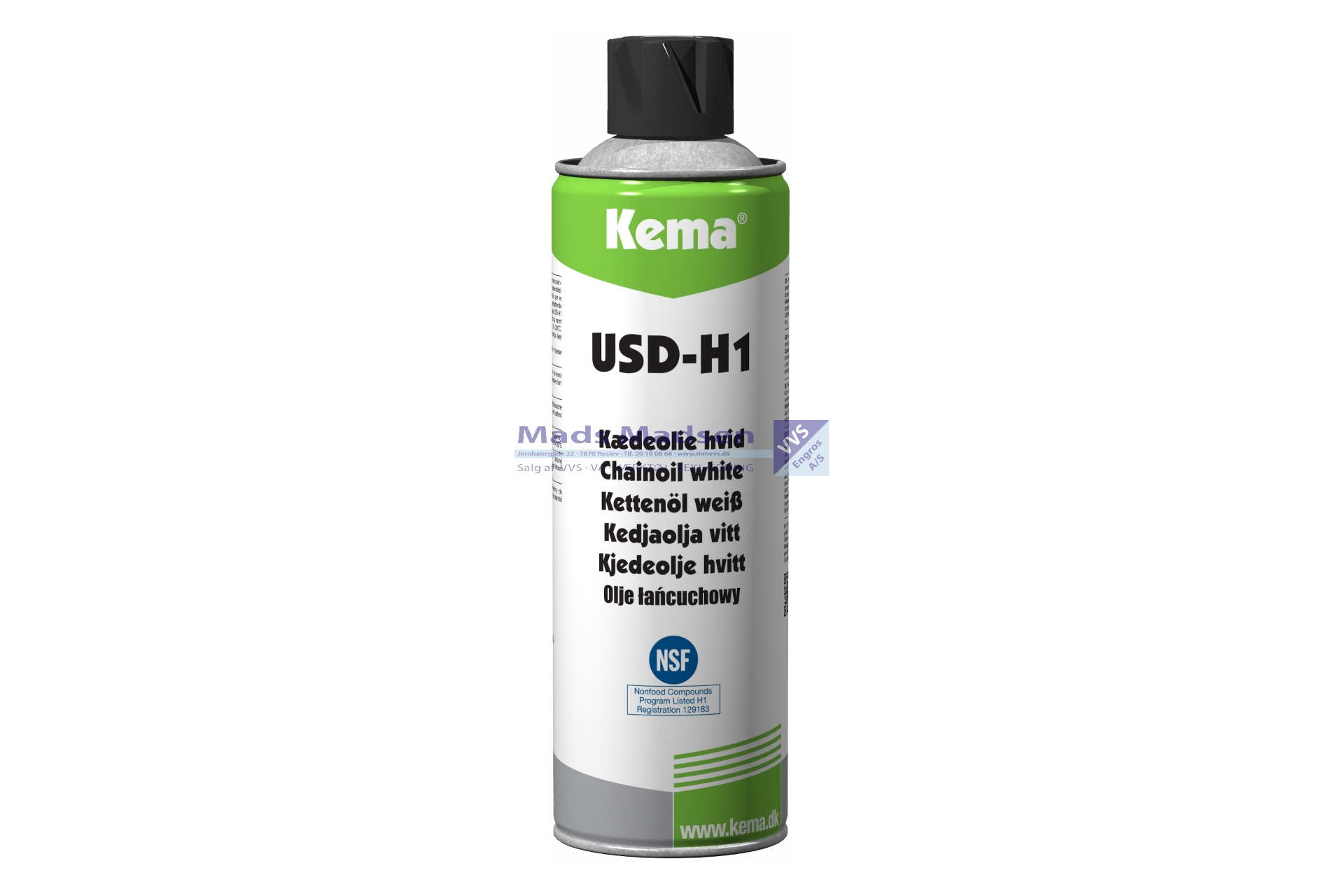 Kema Kædeolie USD-H1 á 500 ml. UN 1950 - Farekl. 2 - RØD