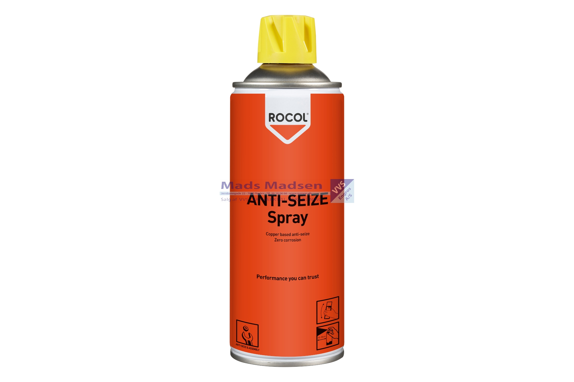 Rocol Anti-Seize Kobberspray J-166 á 400 ml. - UN 3077 - Farekl. 9 - HVID