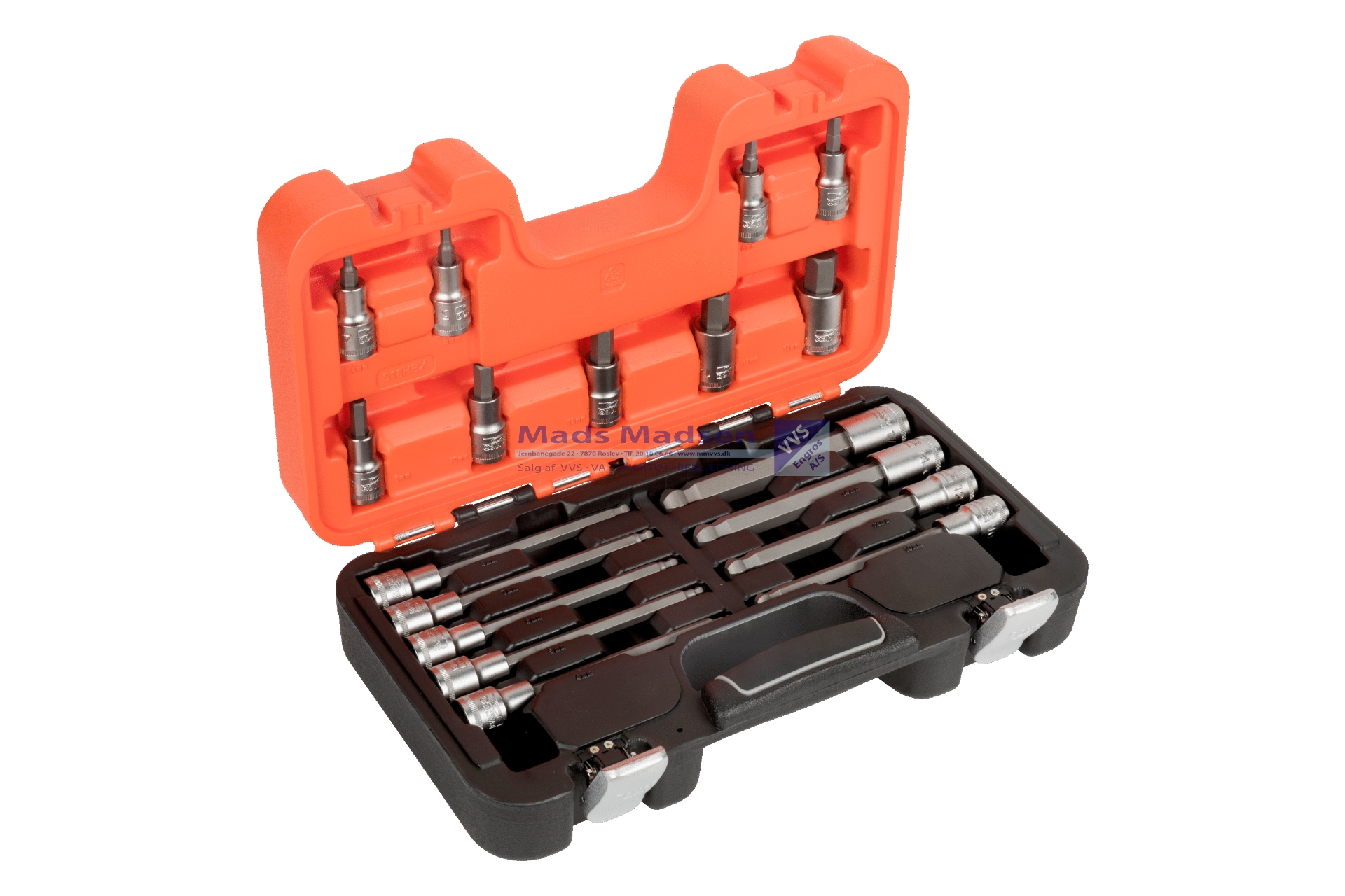 Bits-Toppesæt Bahco 1/2" S18HEX 6 kt. 4-17mm 18 dele *NETTOPRIS*