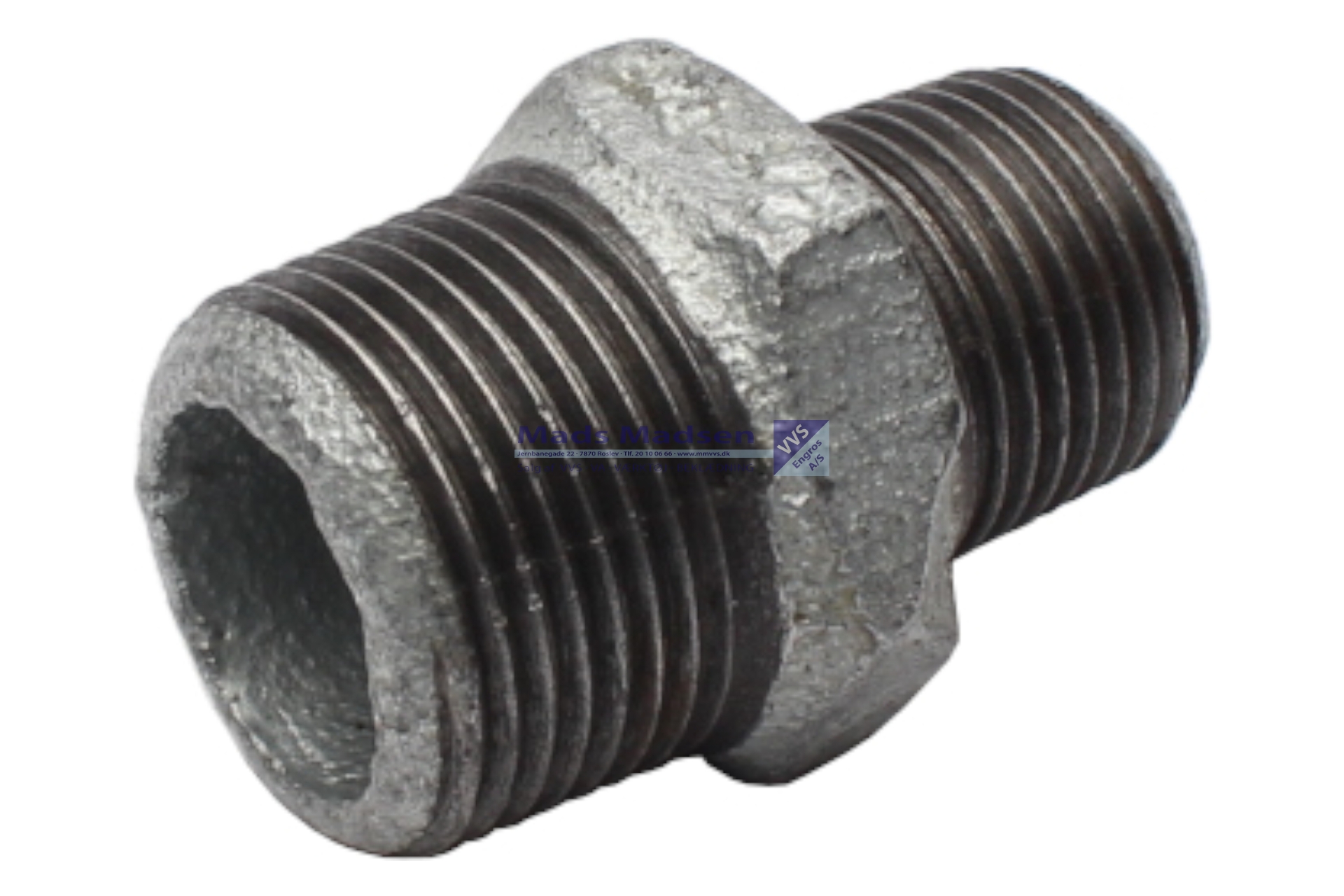 1 1/4" x 1" galv. brystnippel