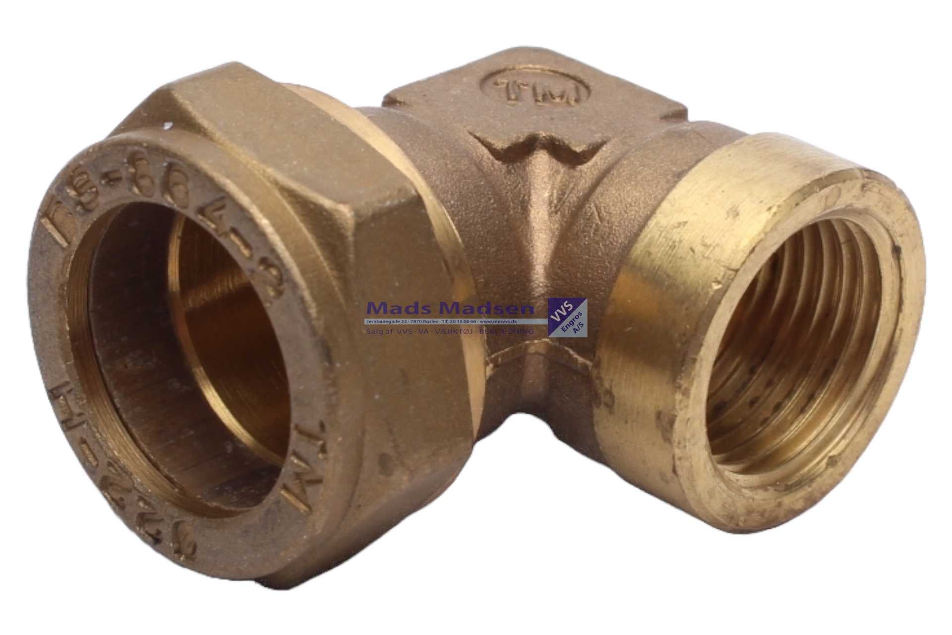 10mm x 3/8" Tiemme kompressions vinkel m/muf