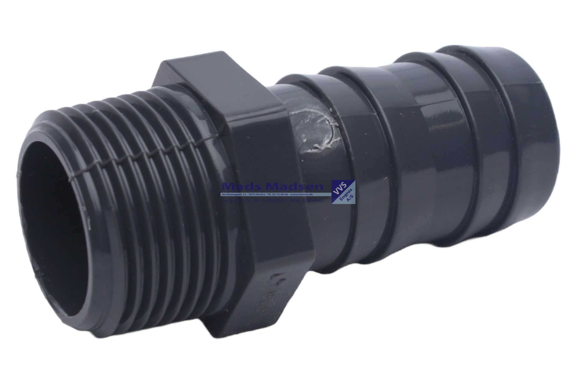 1 1/2" x 50mm Plasson PVC slangenippel