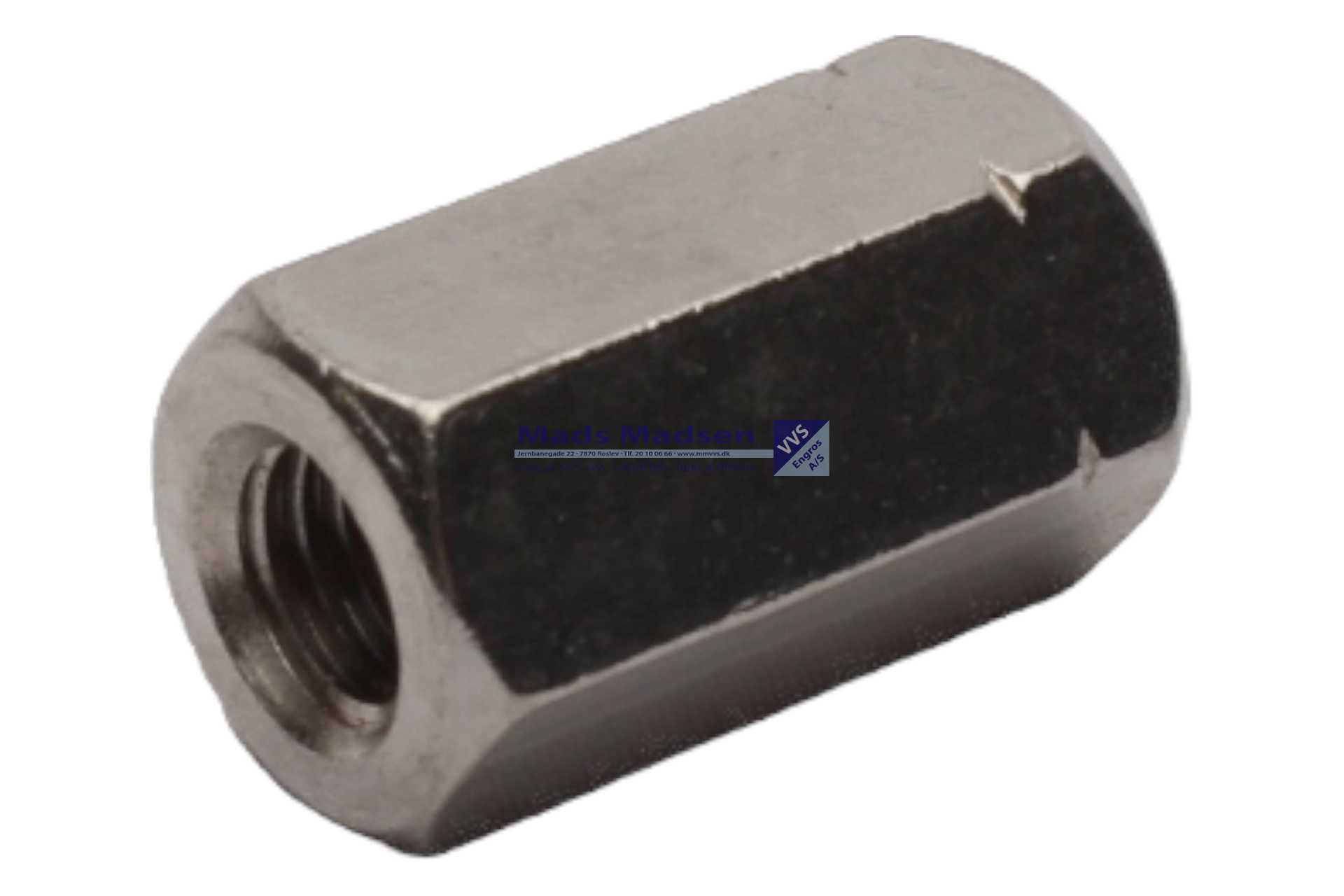 M8 x 24 mm Gevindmuffe 6 kt. A2 DIN 6334 100 stk/pk