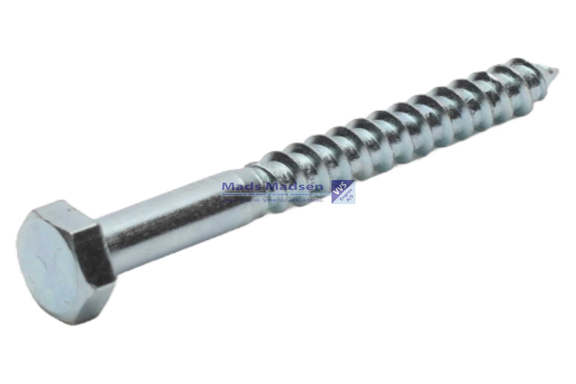 10 x 50 Fransk Skrue DIN 571 4.6 FZB 100 stk/pk