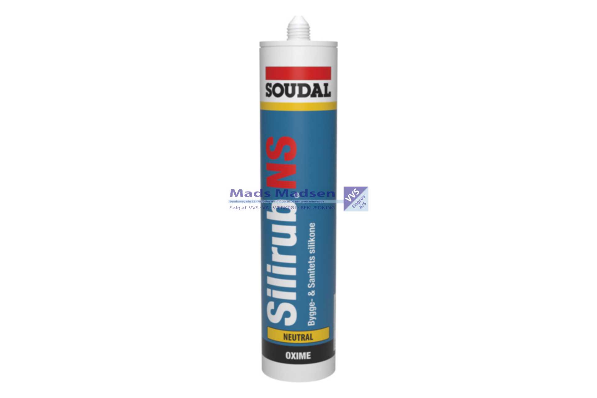 Sanitets-& byggesilicone Soudal Silirub NS Transp.á 310 ml. 15stk/krt.