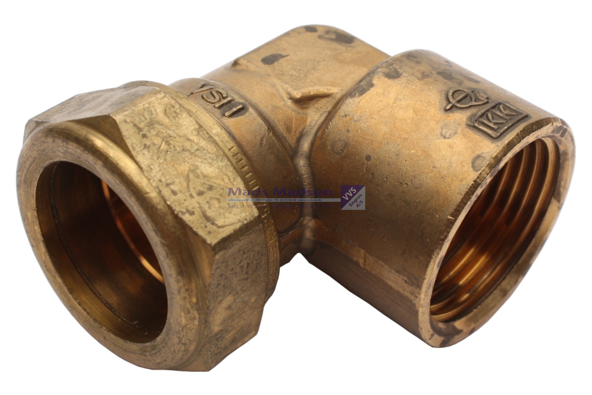 22mm x 3/4" kompressions vinkel m/muf VSH