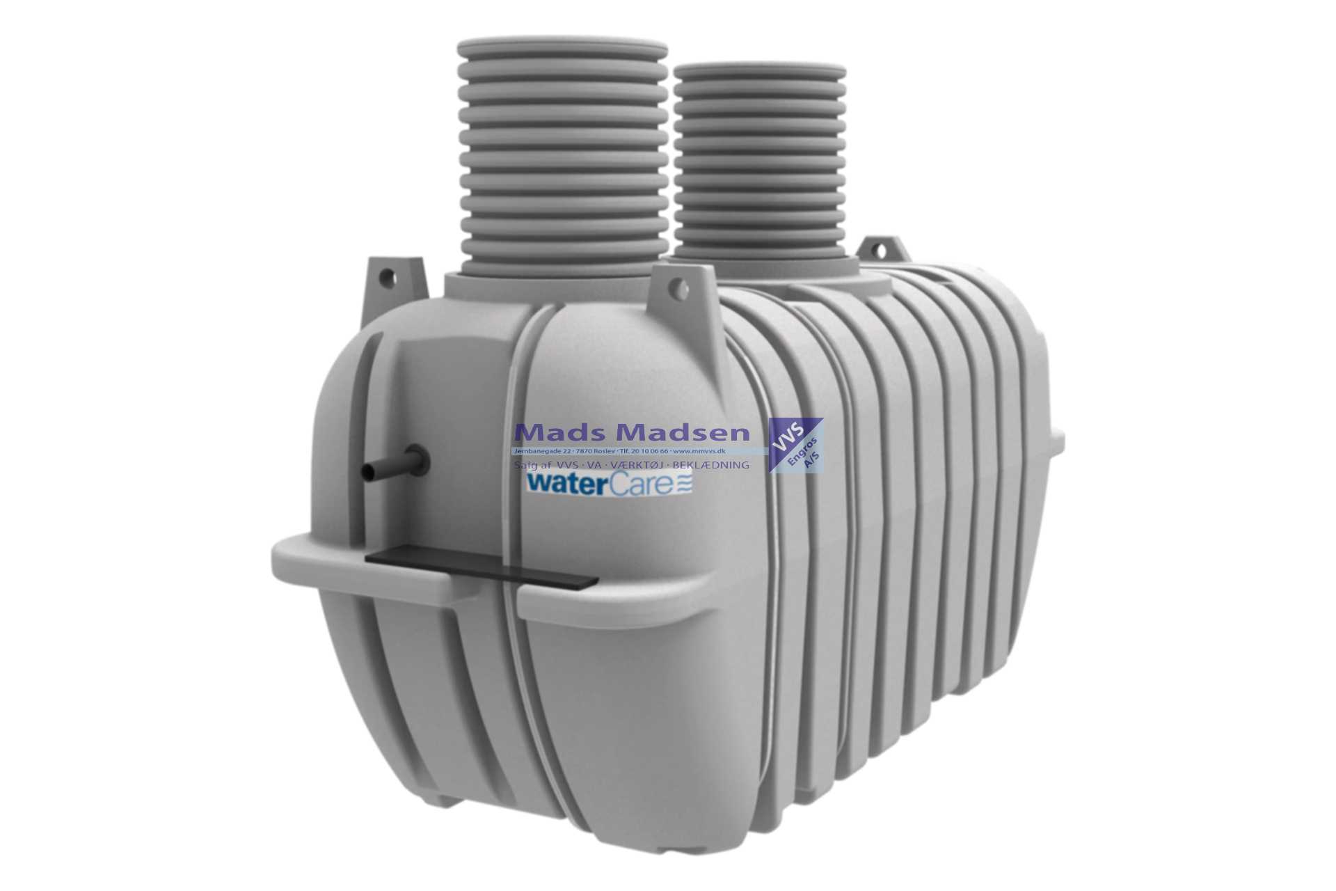 Watercare bundfældningstank 10PE 4000l m/flygt DXM 35-5