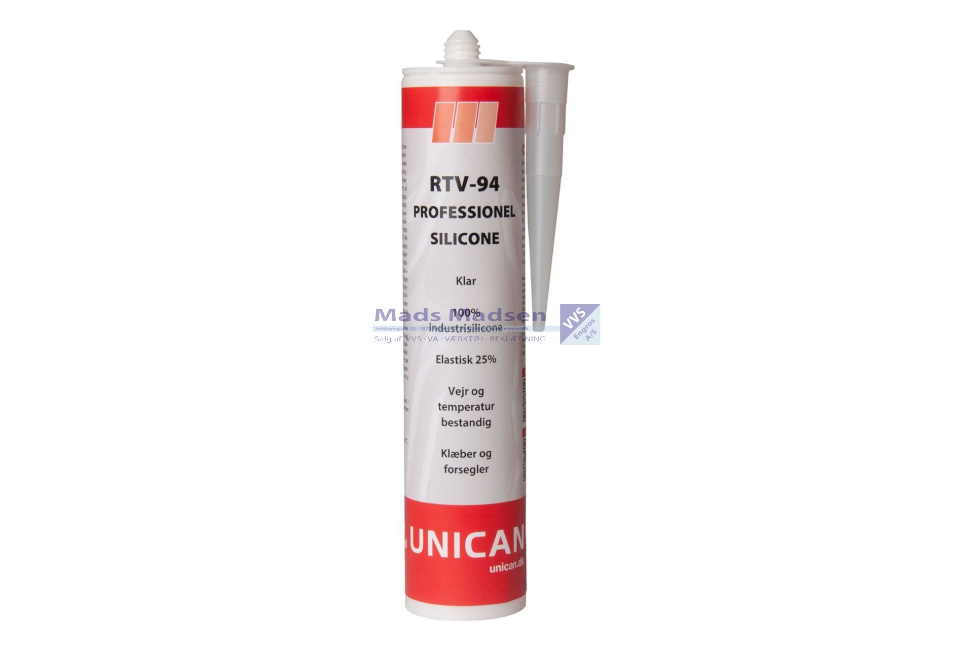 RTV Højtemp. Silicone Rød á 310 ml. UN 1950 - Farekl. 2 - RØD