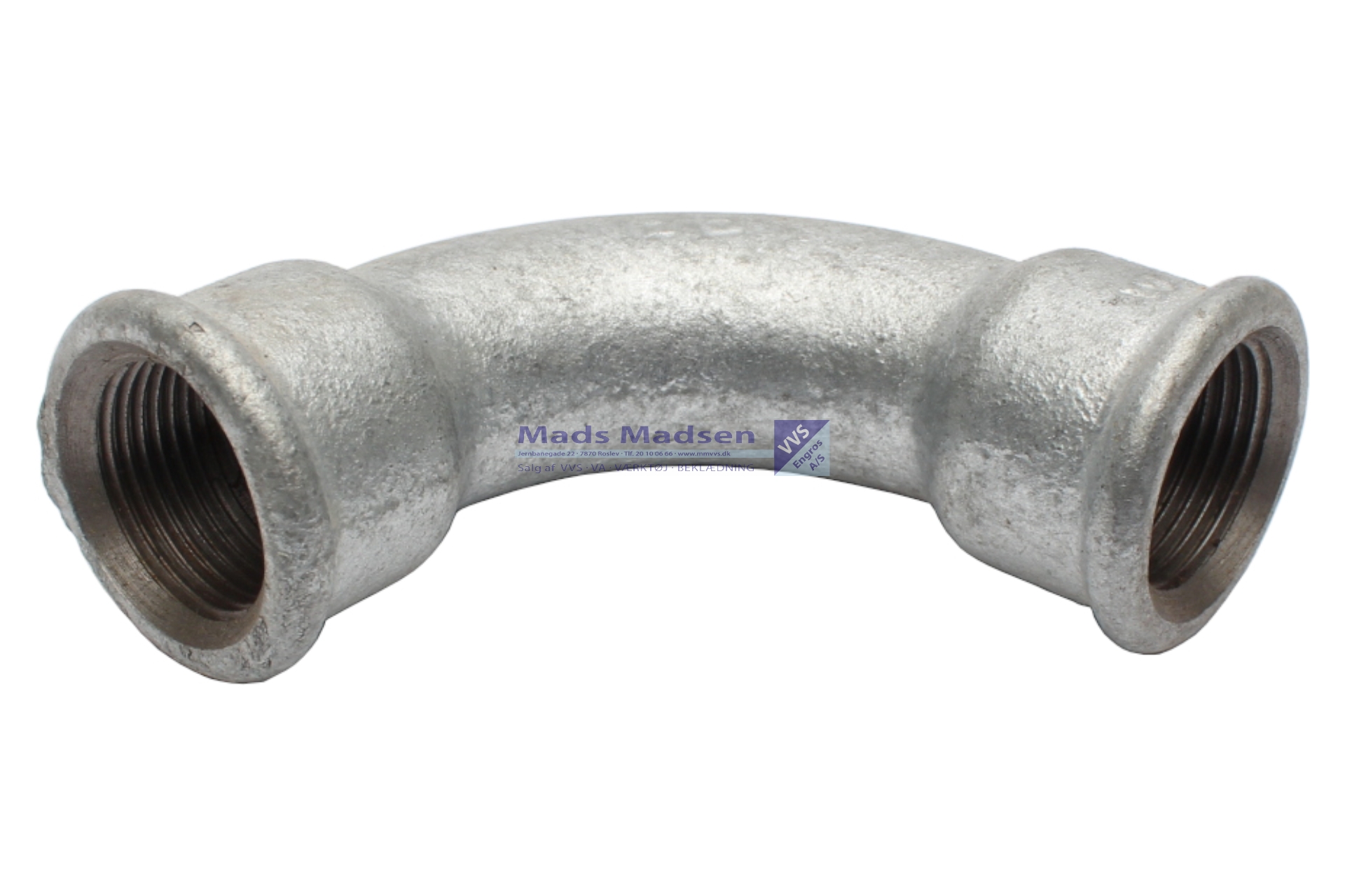 3/4" galv. bøjning lang m/m