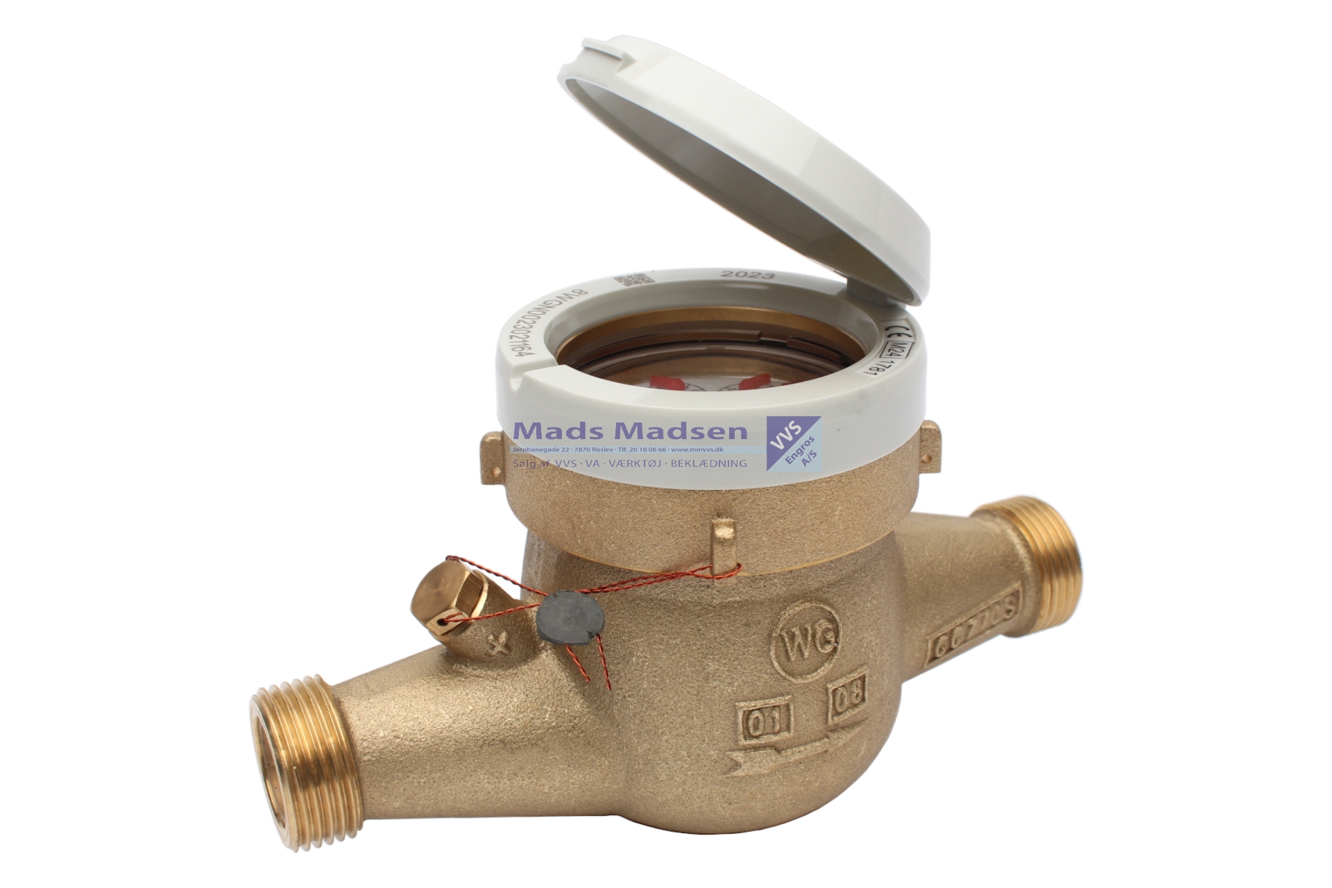 MNR vandmåler våd Kl B 1" x 190mm Qn 2,5 Q3=4m3 - forberedt for impuls 1/10ltr