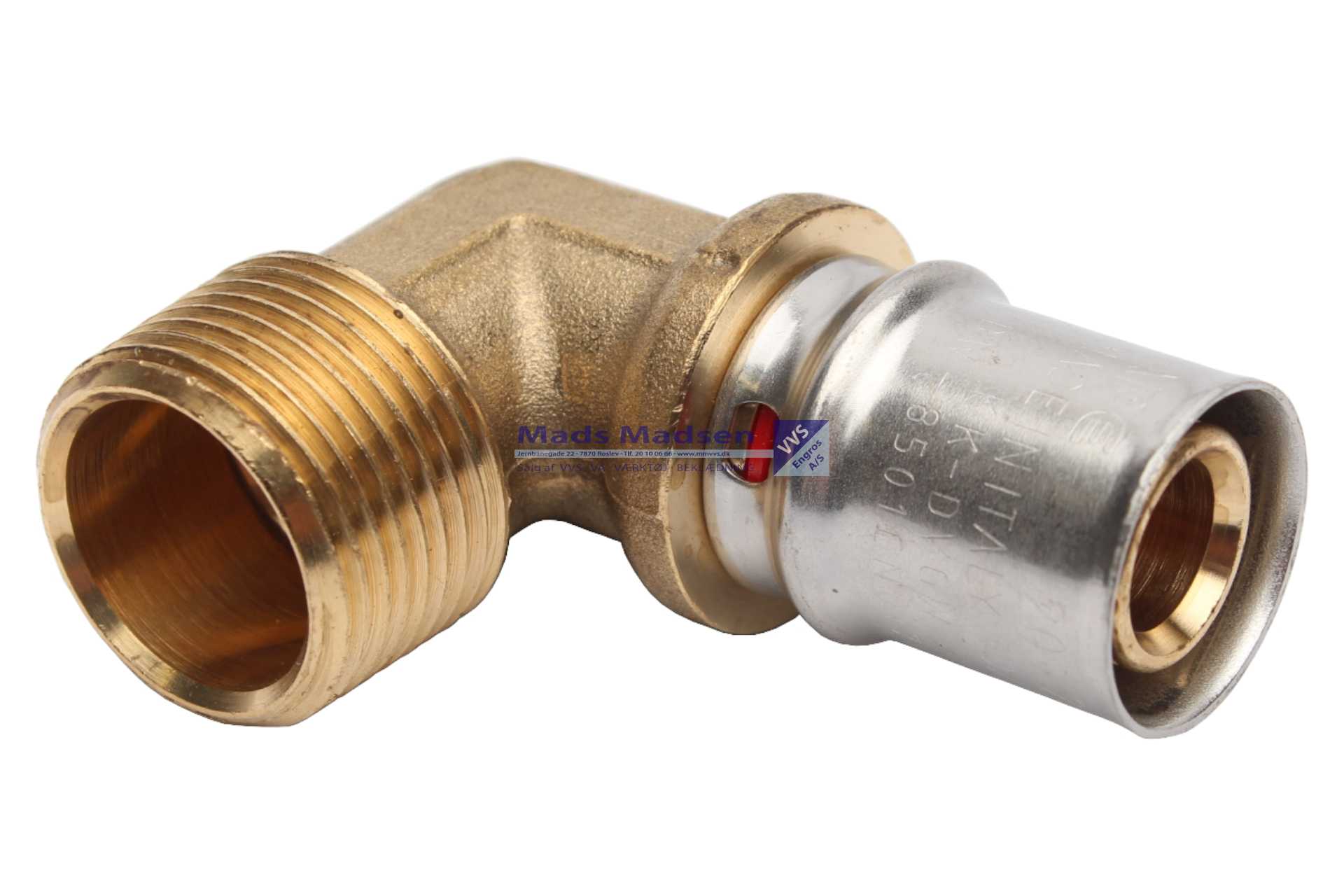 20mm x 3/4" APE alu-pex pres vinkel m/nip U/TH-bakke