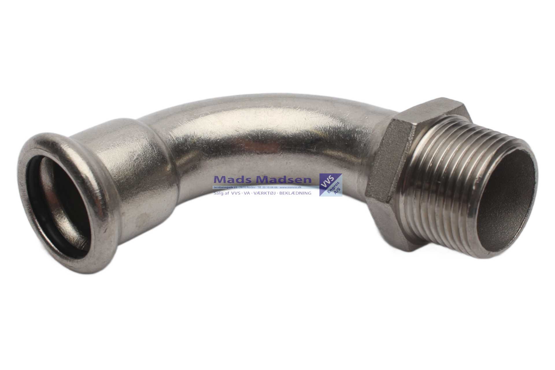 42mm x 1 1/2" RacMet RF/SF pres overg. bøjn. 90° pm/n M-bakke 316L