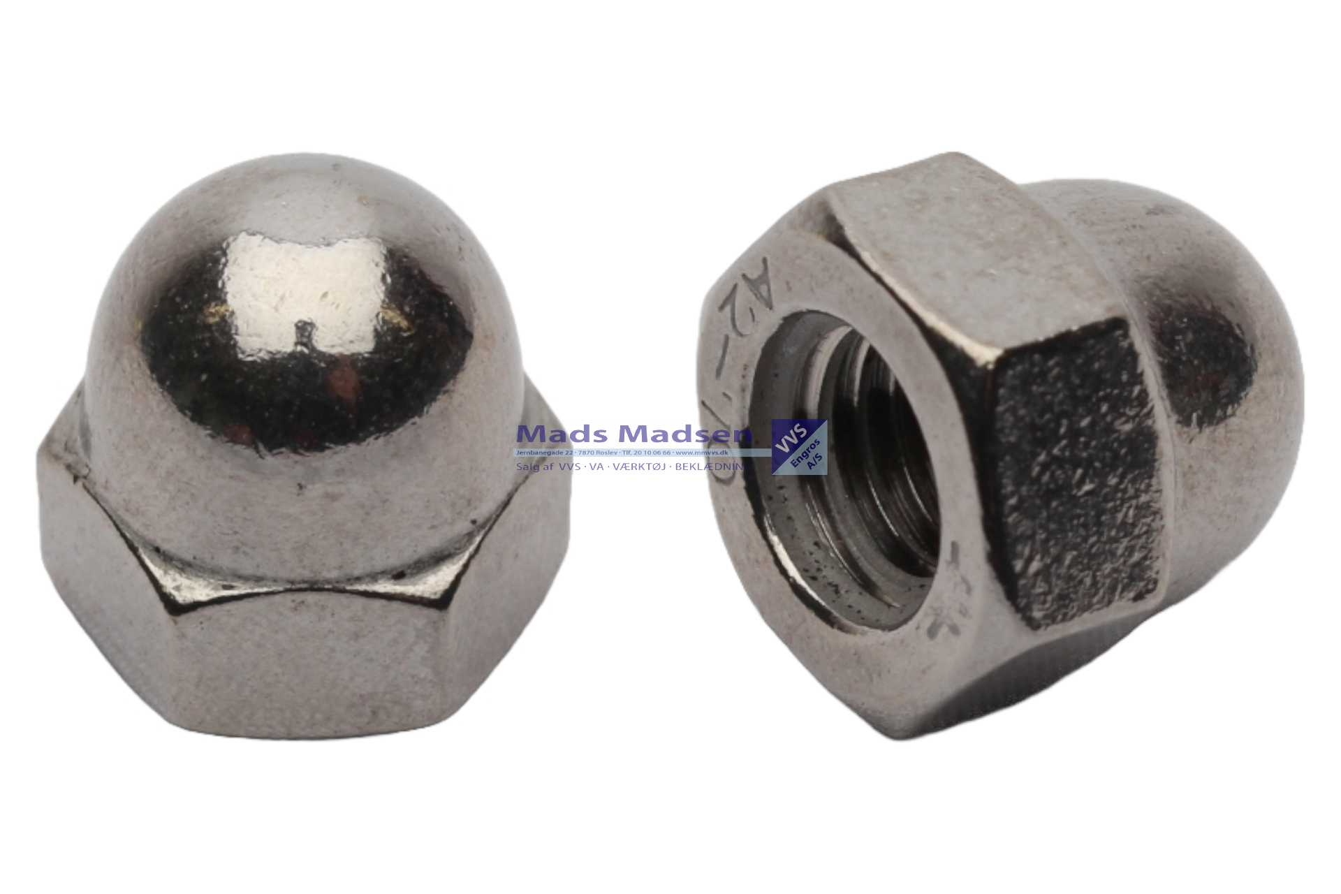 M12 Topmøtrik DIN 1587 A2 100 stk/pk