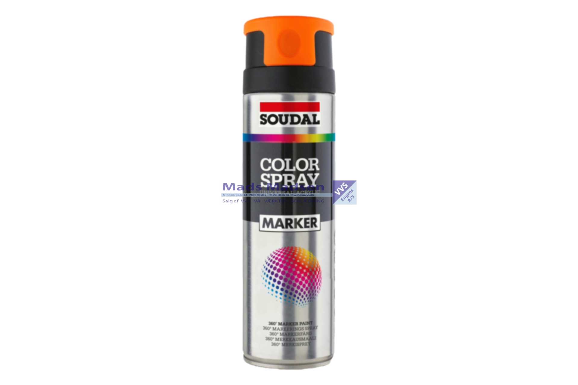 Soudal Vej-og markeringsspray RØD á 500 ml. - UN 1950 - Farekl. 2 - RØD