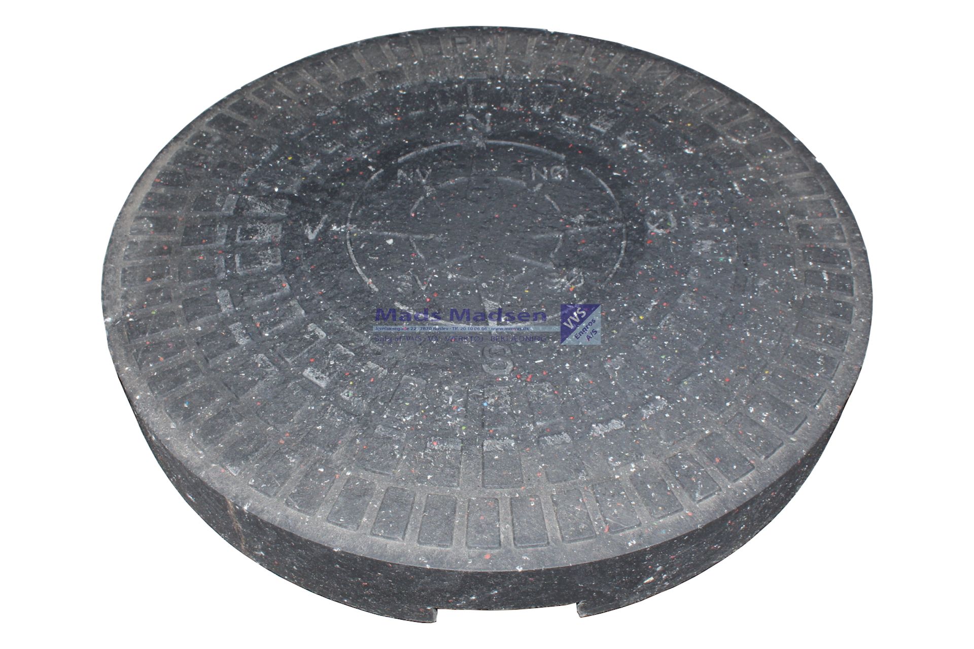 425mm dæksel PVC-genbrugsplast uden fals 1,5 t. (udv. Ø 690mm)