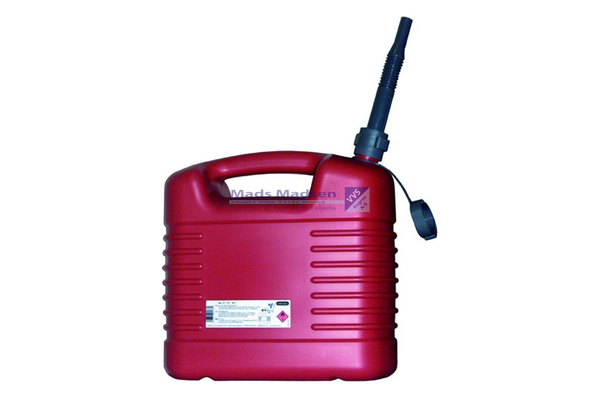 Benzindunk 20 ltr. incl. hældetud rød HDPE