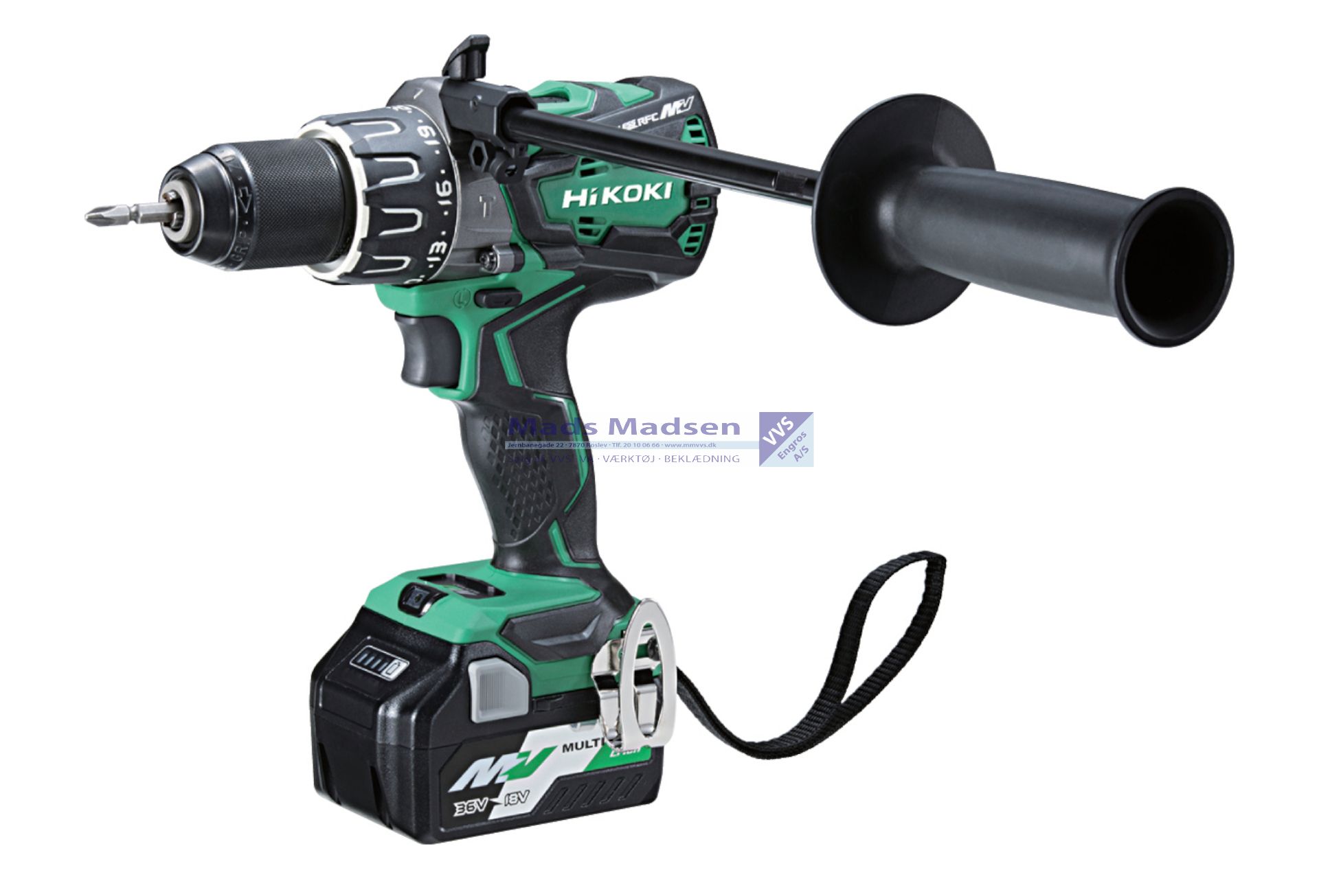 Hitachi / Hikoki Slagboreskruemaskine DV36DA 36V/2,5Ah MULTIVOLT 138Nm kulfri