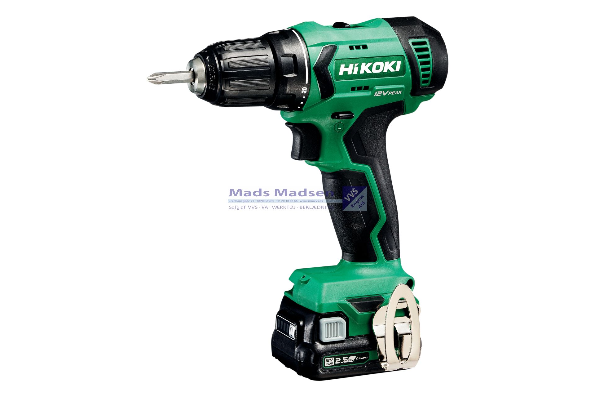 Hitachi / Hikoki Boreskruemaskine DS12DA 12V Peak/2,5 Amp. 38Nm